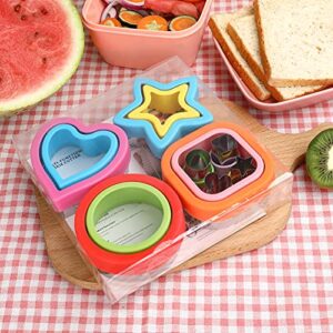 10pcs Stainless Steel Sandwich Cutter and Sealer Set for Kids, Star & Heart & Circle & Square Shape food Cutters,Cookie Cutters Vegetable Fruit Bread Biscuit Cutters for Kids Lunch and Bento Box