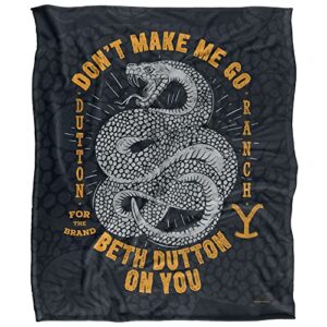 Yellowstone Blanket, 50"x60" Yellowstone Beth Dutton Snake Silky Touch Super Soft Throw Blanket