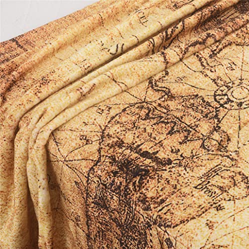 Goodbath Map Throw Blanket,Vintage World Map Fleece Blanket for Couch Sofa Bed Travelling, 80 x 58 Inch