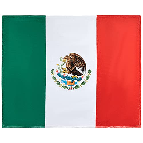 Mexican Flag Throw Blanket, Super-Soft Extra-Large Mexico Flag Blanket for Men, Women, Teens and Children, Cute Fleece Mexican Blanket (50in x 60in) Warm and Cozy Throw for Bed, Couch, or Traveling