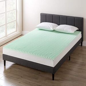 Best Price Mattress 2 Inch Egg Crate Memory Foam Mattress Topper with Calming Aloe Infusion, CertiPUR-US Certified, Twin XL,Green