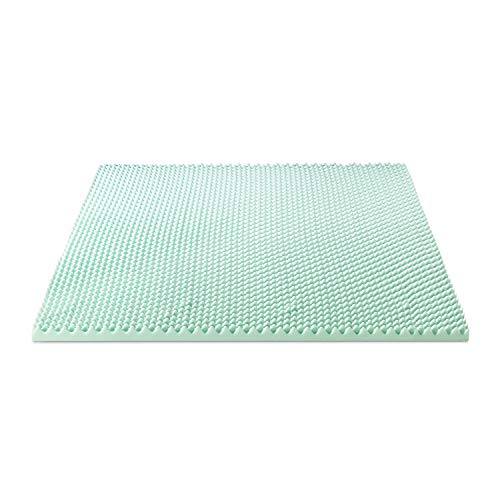 Best Price Mattress 2 Inch Egg Crate Memory Foam Mattress Topper with Calming Aloe Infusion, CertiPUR-US Certified, Twin XL,Green