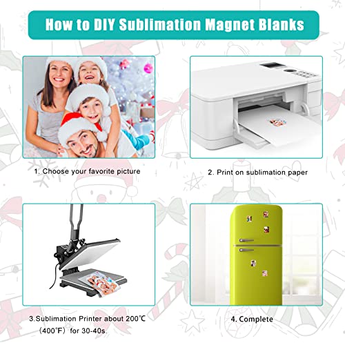 Sublimation Magnet Blanks, 30PCS Sublimation Blank Refrigerator Magnets - Personalized Fridge Magnet Sublimation Blanks Products for Kitchen Office Decorative, 5.5x7.5 cm (Rectangular)