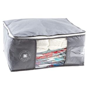 missouri star blanket storage bag for quilts queen size | foldable bedding storage bags with zipper clear window | large fabric tote with handle for underbed storage