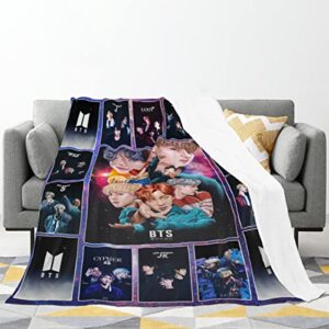 kpop blankets soft warm blanket ultra cozy plush lightweight galaxy-background throw blankets fans gifts merchandise flannel fuzzy for sofa bed couch (kpop 3d print blanket, 50" x 40")
