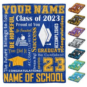 yescustom personalized graduation blankets with name class of 2023 custom graduates throw blanket made in usa customized graduation gifts for seniors her him boys girls men women