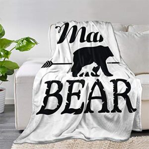 mama bear throw blanket quilt bedspread fleece flannel soft couch home decor luxurious warm cozy for all seasons ((m 60"x50" inch), mama bear11)