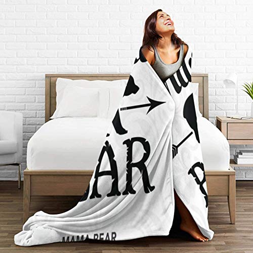Mama Bear Throw Blanket Quilt Bedspread Fleece Flannel Soft Couch Home Decor Luxurious Warm Cozy for All Seasons ((M 60"x50" INCH), Mama Bear11)