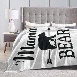 Mama Bear Throw Blanket Quilt Bedspread Fleece Flannel Soft Couch Home Decor Luxurious Warm Cozy for All Seasons ((M 60"x50" INCH), Mama Bear11)