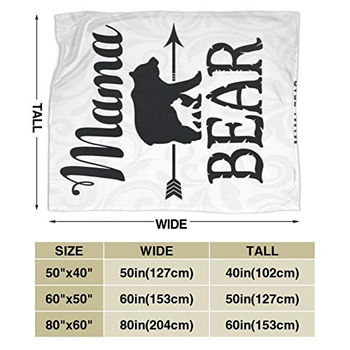 Mama Bear Throw Blanket Quilt Bedspread Fleece Flannel Soft Couch Home Decor Luxurious Warm Cozy for All Seasons ((M 60"x50" INCH), Mama Bear11)