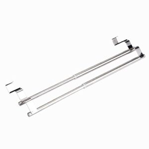 Hztyyier Towel Bar Stainless Steel Double Layers Telescopic Towel Holder Rack for Hanging on Cabinet and Drawers, Thickness Less Than 0.79 Inch