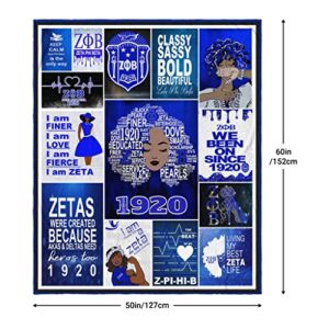 Eadana Sorority Gifts for Women, Sorority Gifts for Girls, Black Sorority,1920 Blue and White Blanket, Inspired Sublimation Designs Gift, Sorority Gifts for Her 50"×60" Throw Blankets