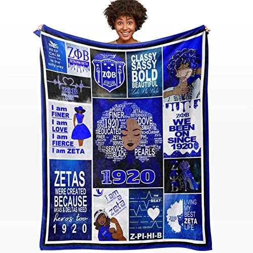 Eadana Sorority Gifts for Women, Sorority Gifts for Girls, Black Sorority,1920 Blue and White Blanket, Inspired Sublimation Designs Gift, Sorority Gifts for Her 50"×60" Throw Blankets