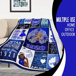 Eadana Sorority Gifts for Women, Sorority Gifts for Girls, Black Sorority,1920 Blue and White Blanket, Inspired Sublimation Designs Gift, Sorority Gifts for Her 50"×60" Throw Blankets