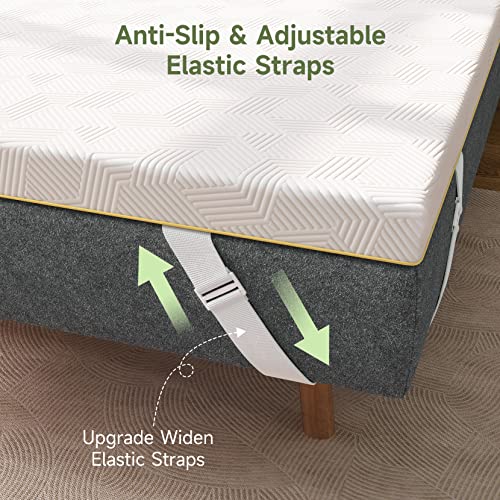 Koorlian Twin Mattress Topper, 3 Inch Gel Memory Foam Mattress Topper for College Dorm and RV, Soft Pressure Relief Twin Size Mattress Pad with Bamboo Cover & Fitted Straps, CertiPUR-US Certified