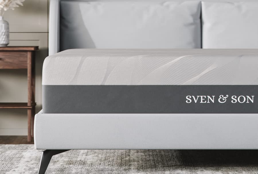 Sven & Son California King Mattress, Bed in A Box, 12" Luxury Cool Gel Memory Foam, Pressure Relief & Support, 10" Year Warranty, Designed in USA (Cal King, Mattress Only 12" Medium)