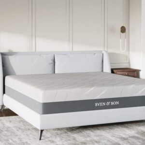 Sven & Son California King Mattress, Bed in A Box, 12" Luxury Cool Gel Memory Foam, Pressure Relief & Support, 10" Year Warranty, Designed in USA (Cal King, Mattress Only 12" Medium)