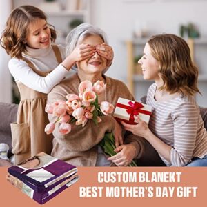 Grandma Gifts Blanket Mothers Day Custom Blankets with Photos Best Grandma Personalized Picture Blanket Customized Blankets with Photo Collage Throw Birthday Gift for Grandma Nana From Grandkids