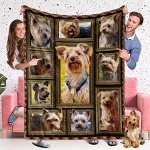 yorkshire terrier ​blanket for dog lover, fleece throw blanket for couch super soft cozy bed blanket lightweight plush fuzzy blankets and throws for sofa, 50 x 60 inch