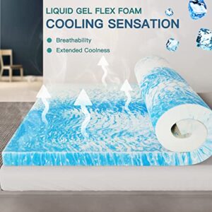 Airensky 2 Inch Twin Memory Foam Mattress Topper, Cooling Gel Ventilated Design for Pressure Relief, CertiPUR-US Certified