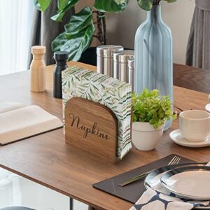 Napkin Holder for Table, ALELION Acacia Wooden Napkin Holders for Kitchen, Napkin Holder for Kitchen Dining Room Table Decor, Upright Wood Napkin Dispenser for Indoor & Outdoor Use