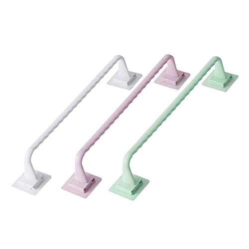 OSALADI Towel Rack Wall Towel Holder Towel Rack with Shelf Towel Organizer Holder Bathroom Towel Rail Adhesive Towel Rack Towel Rods Wall-Mounted Towel Racks Creative Versatile Rack 3pcs