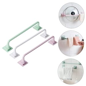 OSALADI Towel Rack Wall Towel Holder Towel Rack with Shelf Towel Organizer Holder Bathroom Towel Rail Adhesive Towel Rack Towel Rods Wall-Mounted Towel Racks Creative Versatile Rack 3pcs