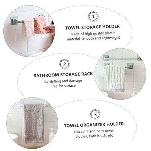 OSALADI Towel Rack Wall Towel Holder Towel Rack with Shelf Towel Organizer Holder Bathroom Towel Rail Adhesive Towel Rack Towel Rods Wall-Mounted Towel Racks Creative Versatile Rack 3pcs