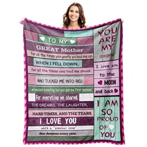 to my mom love letter throw blanket ultra soft warm cozy lightweight microfiber blankets flannel sherpa fuzzy fluffy plush throws for sofa couch bedding all season 60"x50"