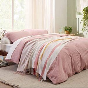 Bedsure Pink Throw Blankets for Couch - Decorative Dusty Rose Woven Throws Blanket with Tassels - Soft and Lightweight Farmhouse Throw Blankets for Sofa and Bed (50x60 Inches)