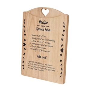 vineten gifts for mom - cutting board engraved with "recipe mom" verse - mother's day gift for mom from daughter or son - 13 inch personalized birthday gift for women