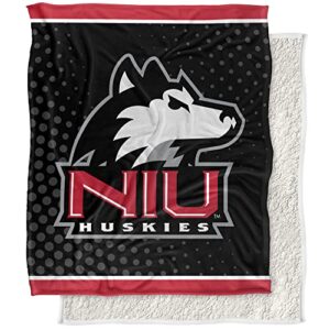 northern illinois university blanket, 50"x60" logo dots silky touch sherpa back super soft throw blanket