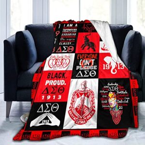 Sorority Gifts Blanket Throws Flannel Fleece Blankets Lightweight Comfortable Warm Gifts for Women Girls Bed Sofa Living Room 50"X40"