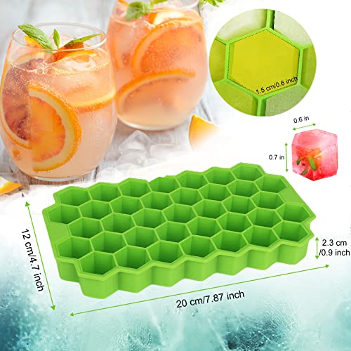 Josnown Ice Cube Tray, 3 Pack Silicone Ice Trays with Lids, Stackable Flexible Ice Cube Molds for Freezer, Easy DIY Homemade Ice Cubes for Whiskey, Cocktail, Coffee