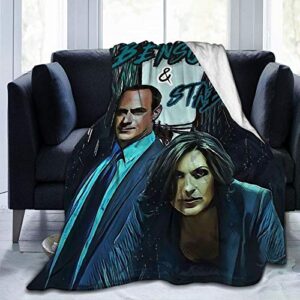needlove benson & stabler law and order svu throw blanket suitable ultra soft weighted bedding fleece blanket for sofa bed office 60"x50" travel multi-size for adult