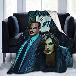 Needlove Benson & Stabler Law and Order SVU Throw Blanket Suitable Ultra Soft Weighted Bedding Fleece Blanket for Sofa Bed Office 60"x50" Travel Multi-Size for Adult