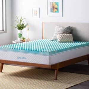 linenspa 3 inch convoluted gel swirl memory foam mattress topper - promotes airflow - relieves pressure points - twin
