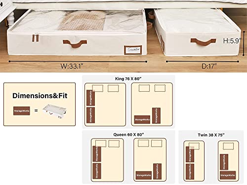 StorageWorks Underbed Storage Box Metal Storage Baskets For Shelves With Frame