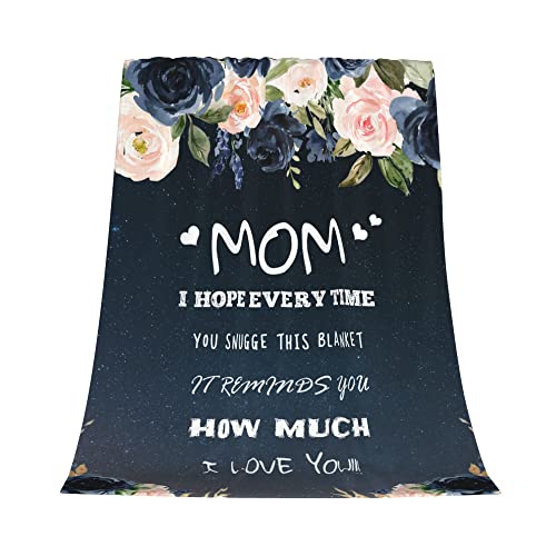 FJTP Blanket for Mom,Mom Birthday Gifts from Daughter Son,Mother's Day Mom Blankets,Fuzzy Warm and Cozy Starry Sky Watercolor Rose Letter Throw Blanket for Couch Bed Living Room 80"x60"