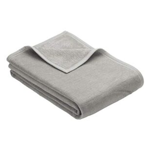 ibena plush solid color cotton blend throw blanket porto - day grey