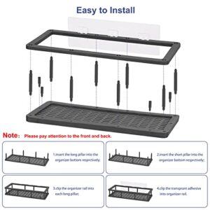 Infitran 2-Pack Shower Caddy Basket Shelf No Drilling Traceless Adhesive Shower Wall Shelves Bathroom Shower Storage Organizer Shampoo Holder Organizer for Bedroom Bathroom Living Room Kitchen (2)