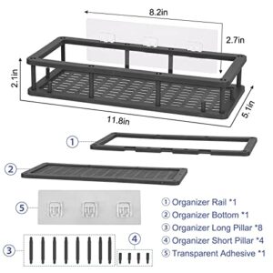 Infitran 2-Pack Shower Caddy Basket Shelf No Drilling Traceless Adhesive Shower Wall Shelves Bathroom Shower Storage Organizer Shampoo Holder Organizer for Bedroom Bathroom Living Room Kitchen (2)