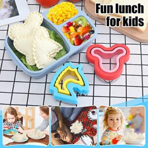 Sandwich Cutter and Sealer, Bread Decruster Sandwich Maker Cookie Fruit Vegetable Cutters, 4Pcs Sandwich Cutter and Sealer Set for Kids Lunchbox and Bento Box(Dinosaur, Butterfly, Unicorn and Mouse)