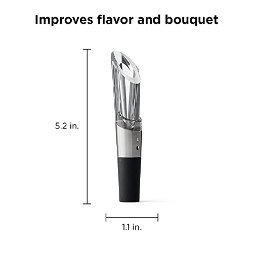 Rabbit Wine Aerator and Pourer, 1.1 x 1.1 x 5.2 inches, Clear/Stainless Steel