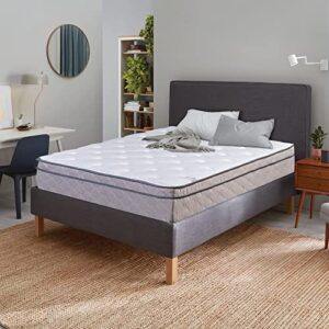 treaton,12-inch ultraplush eurotop single sided hybrid mattress,compatible with adjustable bed, full, mink