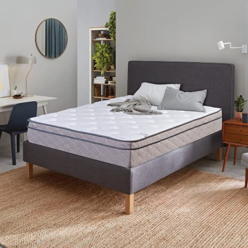 Treaton,12-Inch UltraPlush EuroTop Single Sided Hybrid Mattress,Compatible with Adjustable Bed, Full, Mink