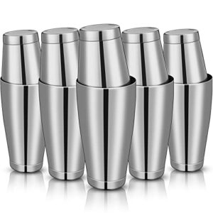 6 pieces cocktail shakers professional bar shaker boston shaker set stainless steel martini shaker drink mixer basic tools weighted shake metal can cocktail shaker set for bartenders, 18 oz, 28 oz