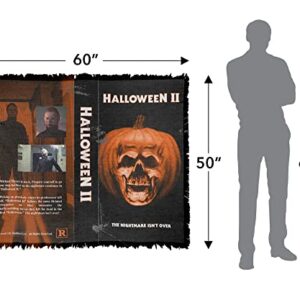 LOGOVISION Halloween Ii Blanket, 50"x60" Halloween 2 VHS Woven Tapestry Cotton Blend Fringed Throw Blanket