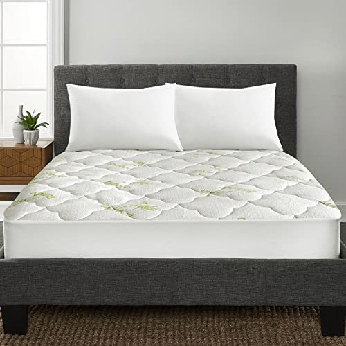 Air Mattress Cover Twin Size Thick Bamboo Mattress Pad, Quilted Twin Mattress Topper Cover, Noiseless Extra Plush Pillow Top Mattress Topper Twin Fits 15-23 Inches Deep Mattresse