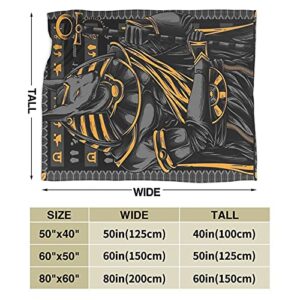 Ancient Egypt Hieroglyph Egyptian God Anubis Blanket Ultra-Soft Throw Blankets for Couch Bed Living Room(50 X 40,60 X50,80 X60 Inch)